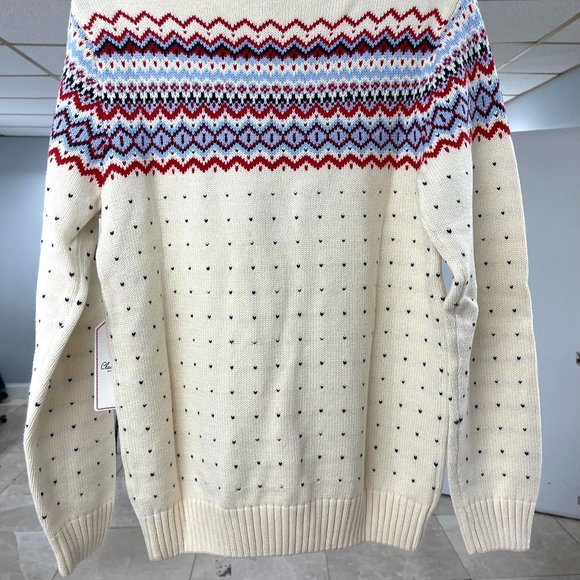 Mens Scott Varsity Fair Isle Sweater Cannoli Cream - Picture 4 of 4
